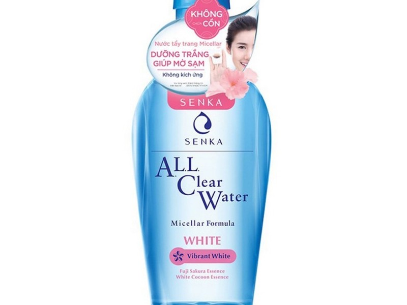 NƯỚC TẨY TRANG SENKA CẤP ẨM, DƯỠNG SÁNG DA ALL CLEAR WATER MICELLAR FORMULA WHITE