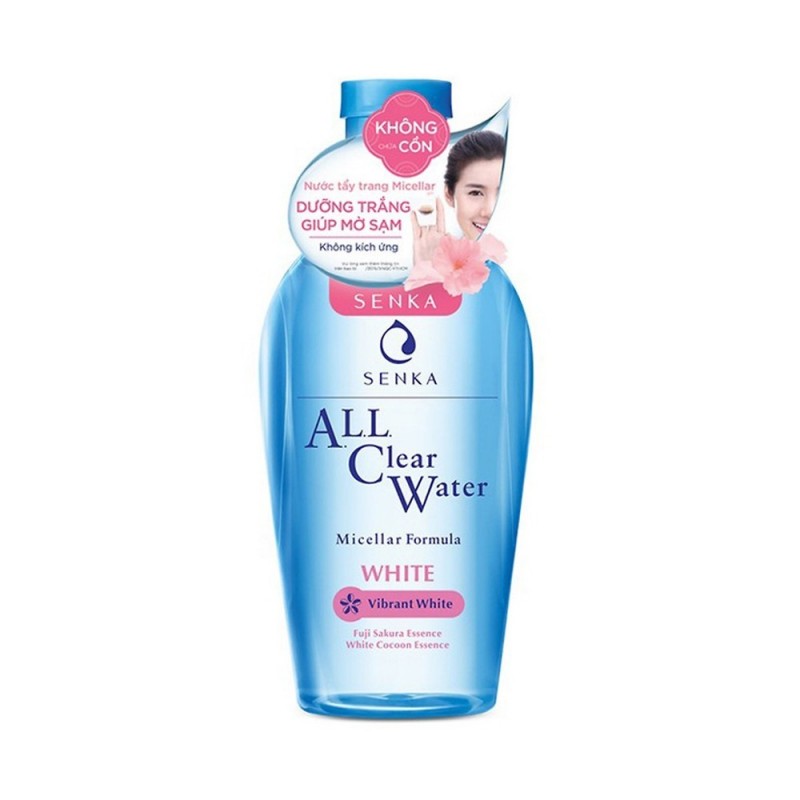 NƯỚC TẨY TRANG SENKA CẤP ẨM, DƯỠNG SÁNG DA ALL CLEAR WATER MICELLAR FORMULA WHITE